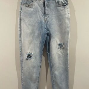 Trendy Light Blue Distressed Women's Skinny Jeans